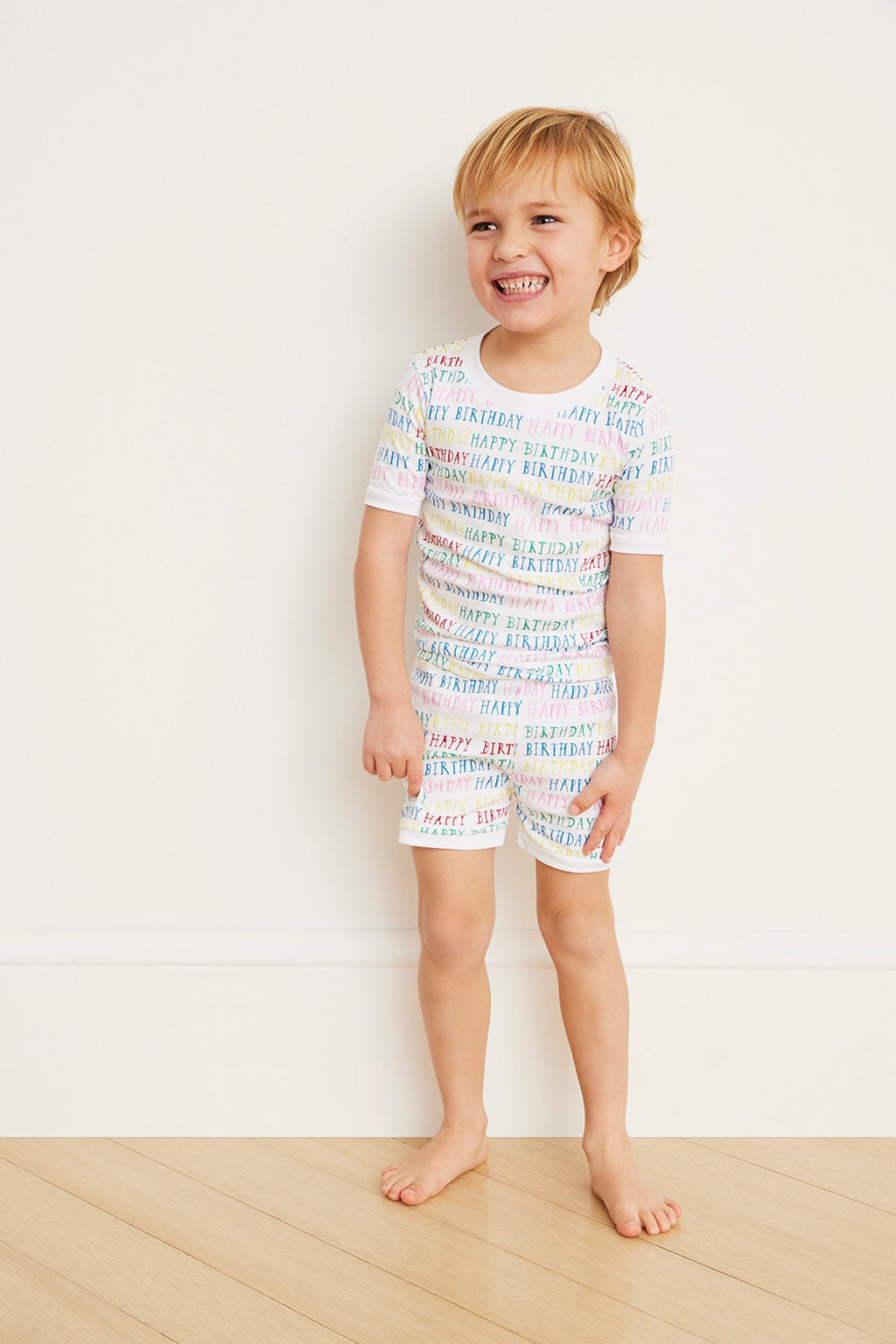 Kids Shorts Set in Happy Birthday - Main Image 4