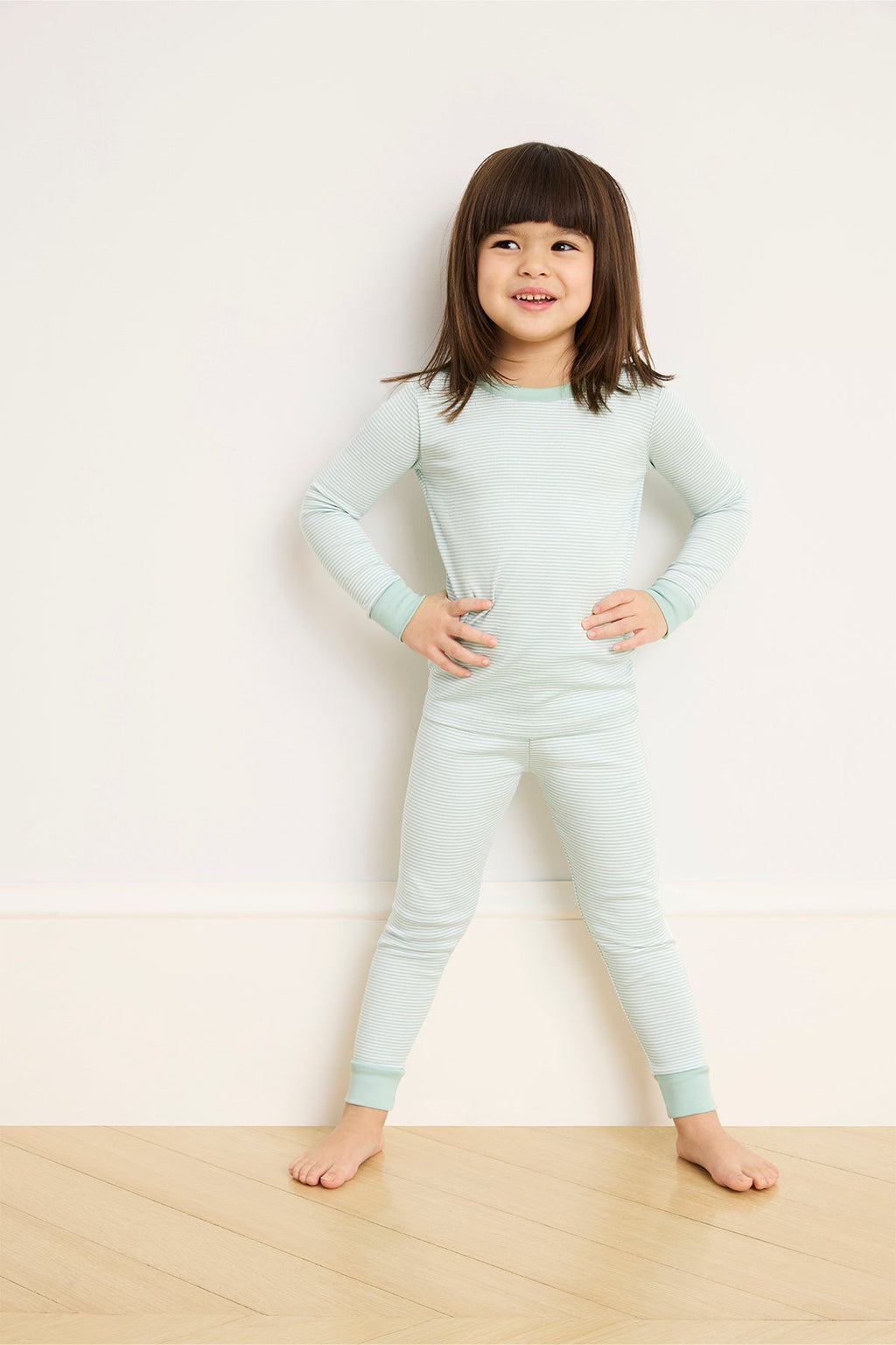 Kids Long-Long Set in Parisian Green - Main Image 1