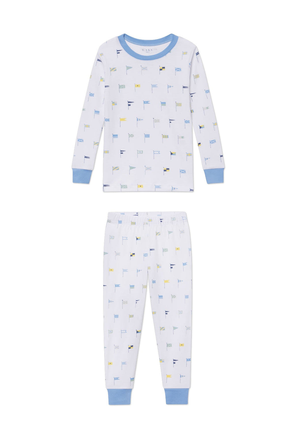 Kids Long-Long Set in Baltic Blue Nautical Flags - Featured Image 3