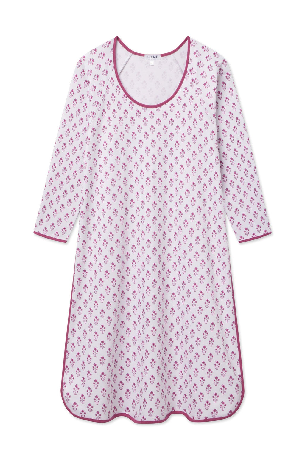 Pima Long Sleeve Nightgown in Camellia Inverse Posy - Featured Image 4