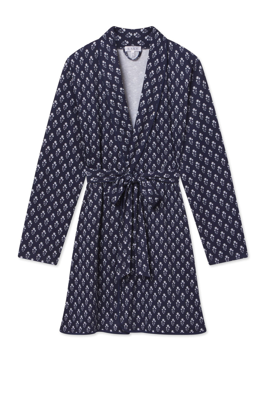 Pima Short Robe in English Navy Posy - Featured Image 5