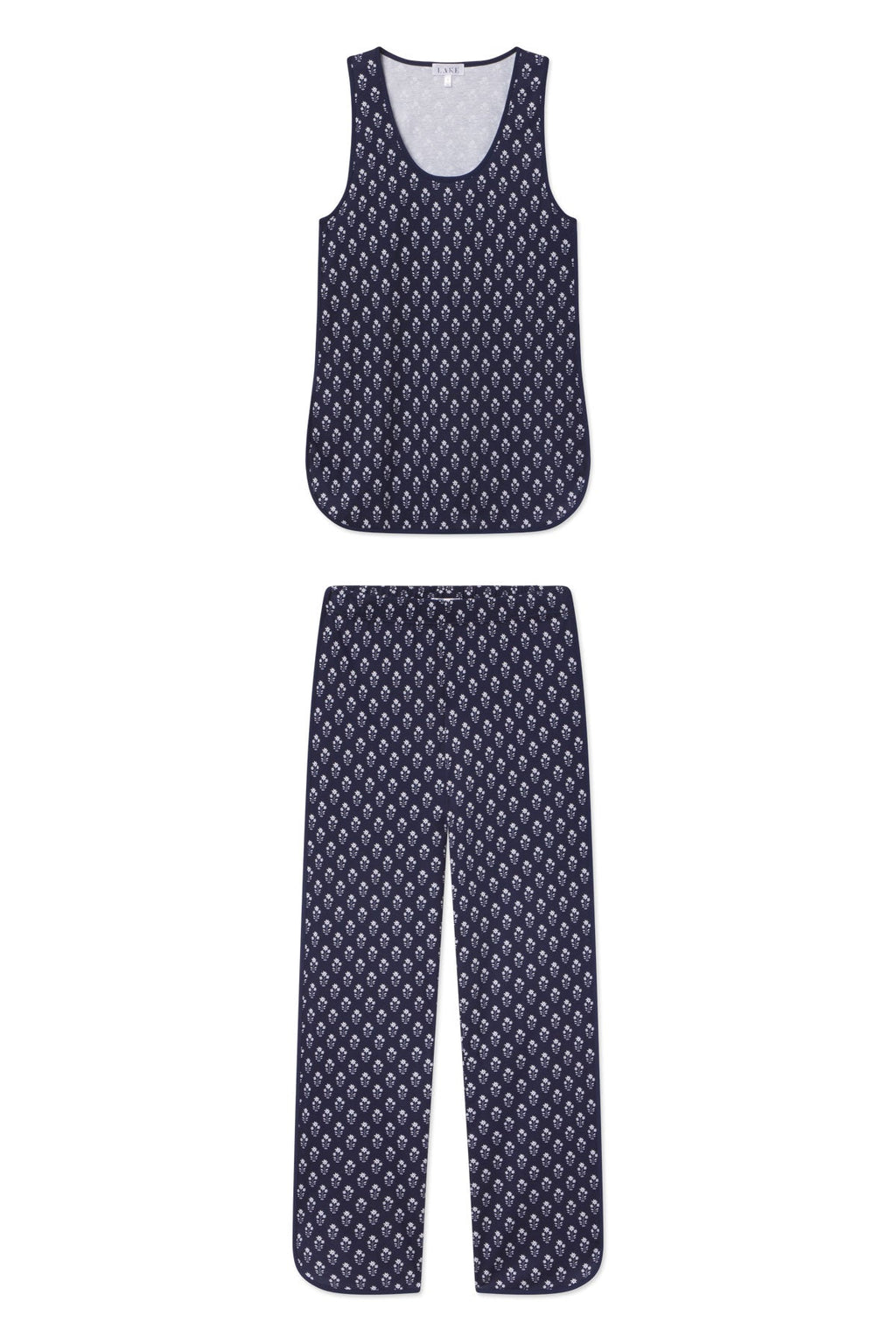 Pima Tank-Long Set in English Navy Posy - Featured Image 5