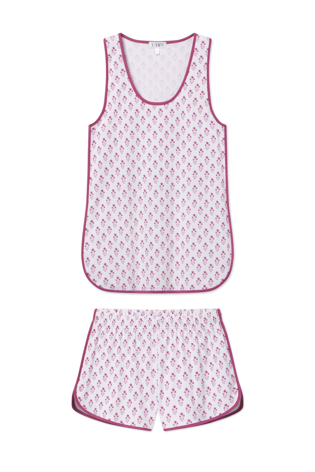 Pima Tank-Short Set in Camellia Inverse Posy - Featured Image 5