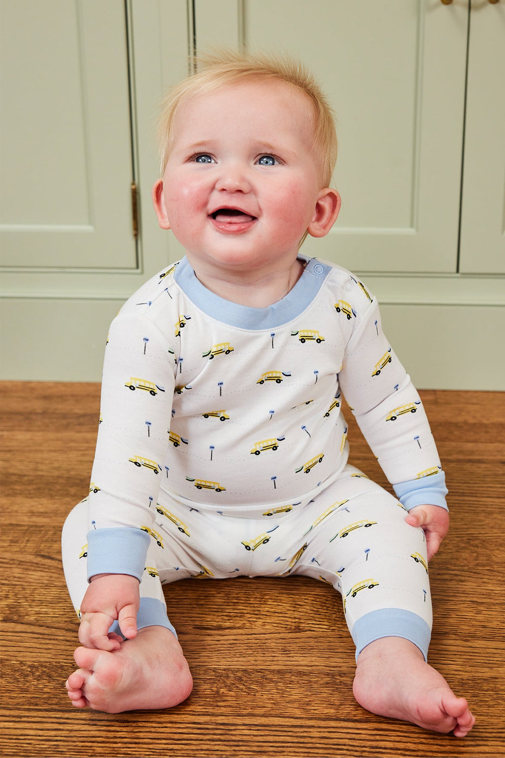 Baby Long-Long Set in Morning Light School Buses - Main Image 1