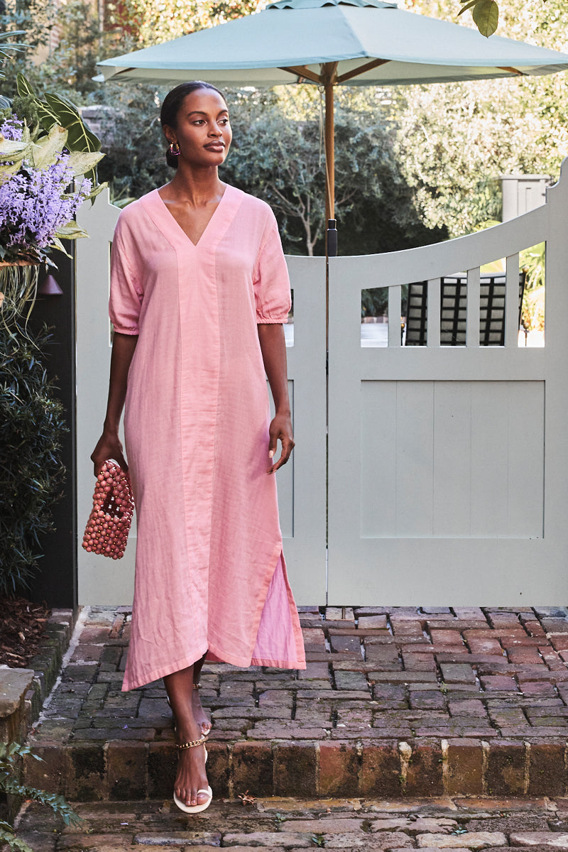 Gauze Caftan in Coral - Main Image 1