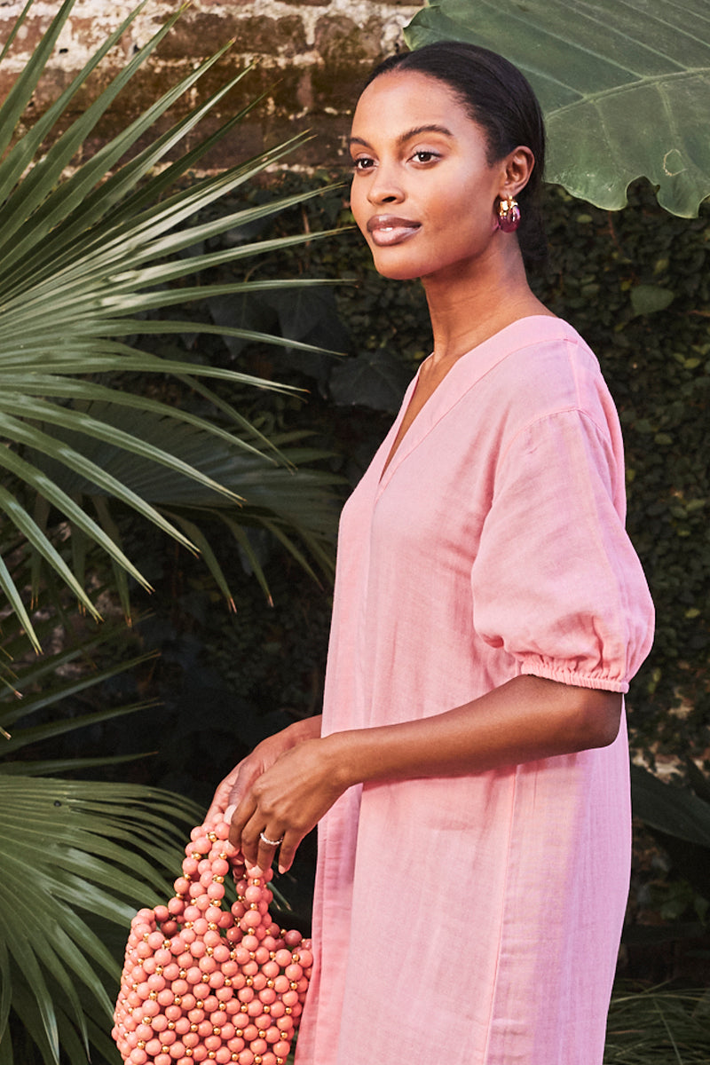 Gauze Caftan in Coral - Main Image 3