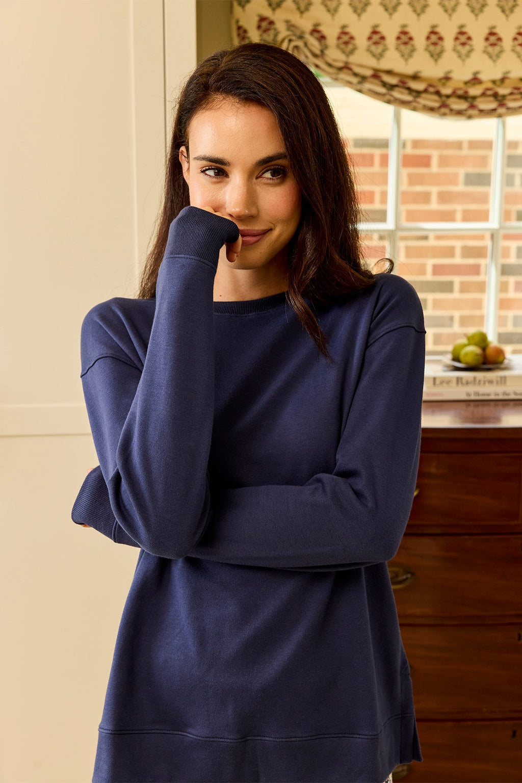 At Ease Tunic in English Navy - Main Image 3
