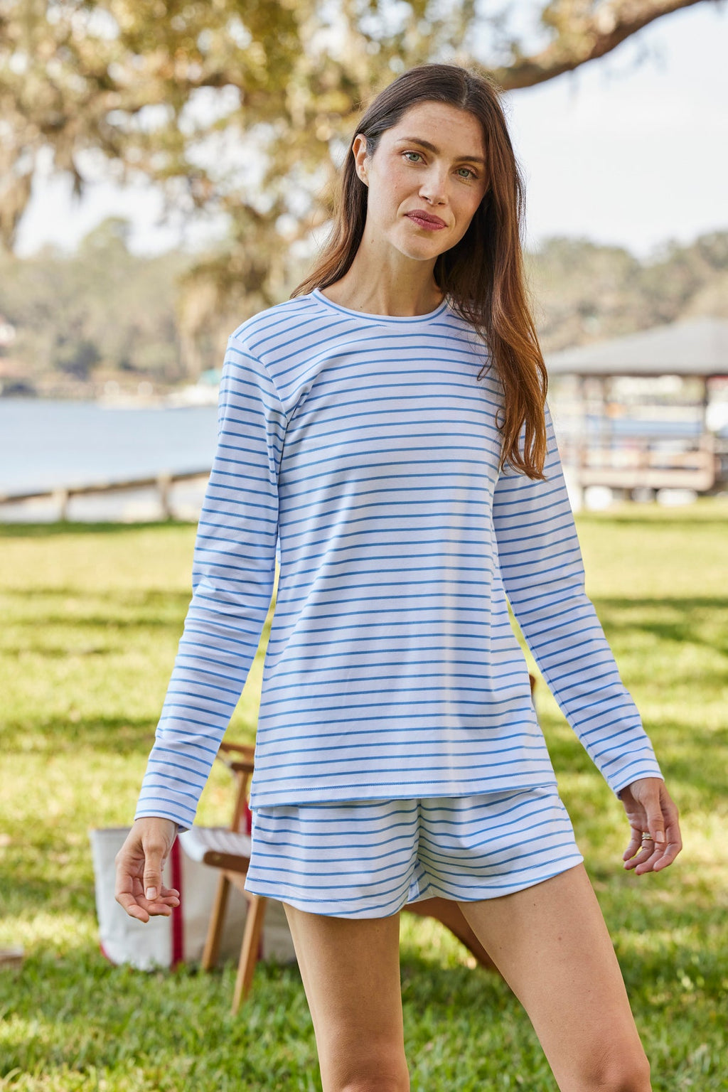 Pima Crew Long Sleeve Bundle in Baltic Blue - Main Image 2