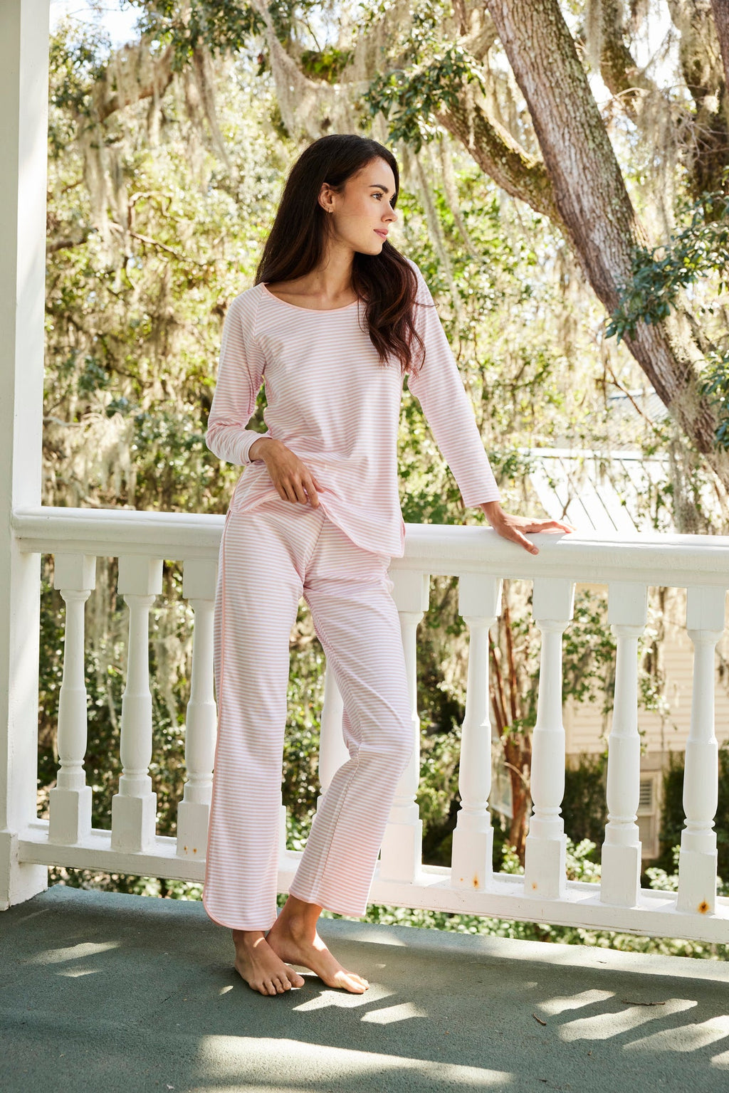 Pima Long Sleeve Bundle in English Rose Stripe - Main Image 1