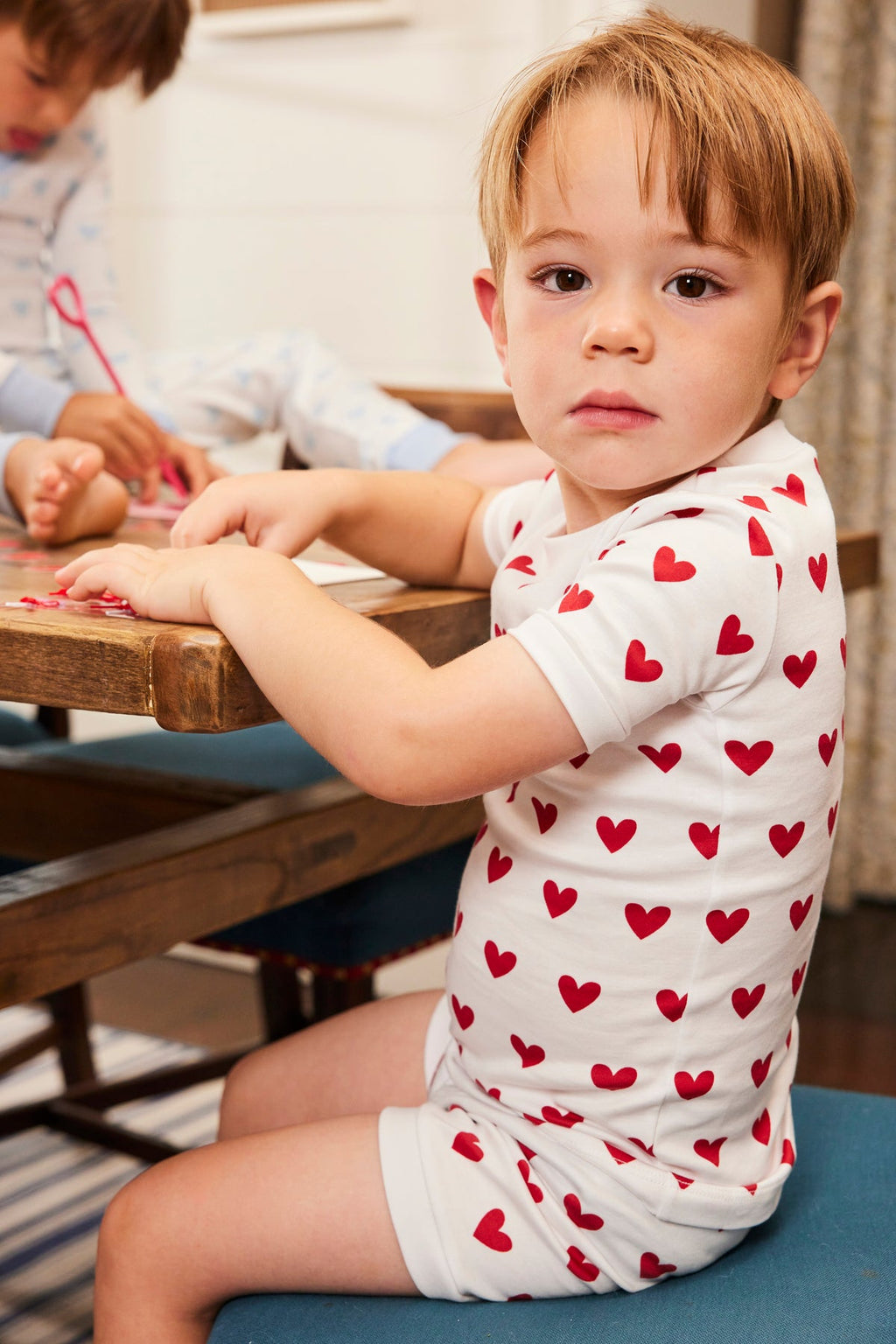 Kids Shorts Set in Classic Red Heart - Main Image 2