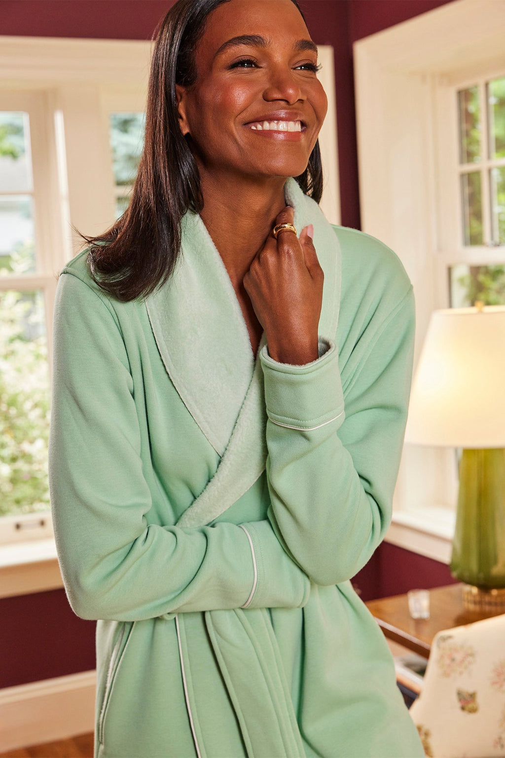 Cozy Robe in Parisian Green - Main Image 3
