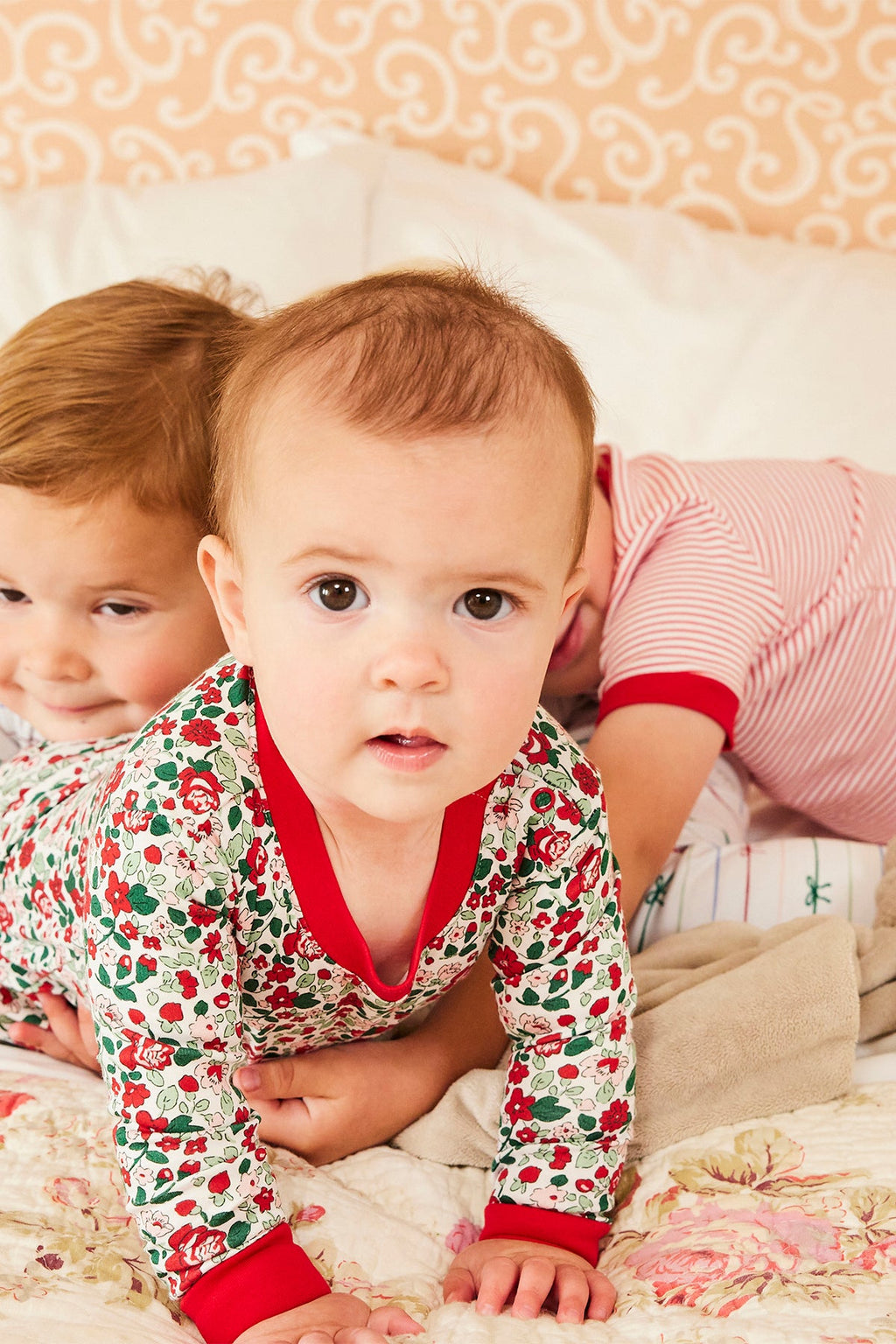Baby Long-Long Set in Classic Red Elizabeth Floral - Main Image 3