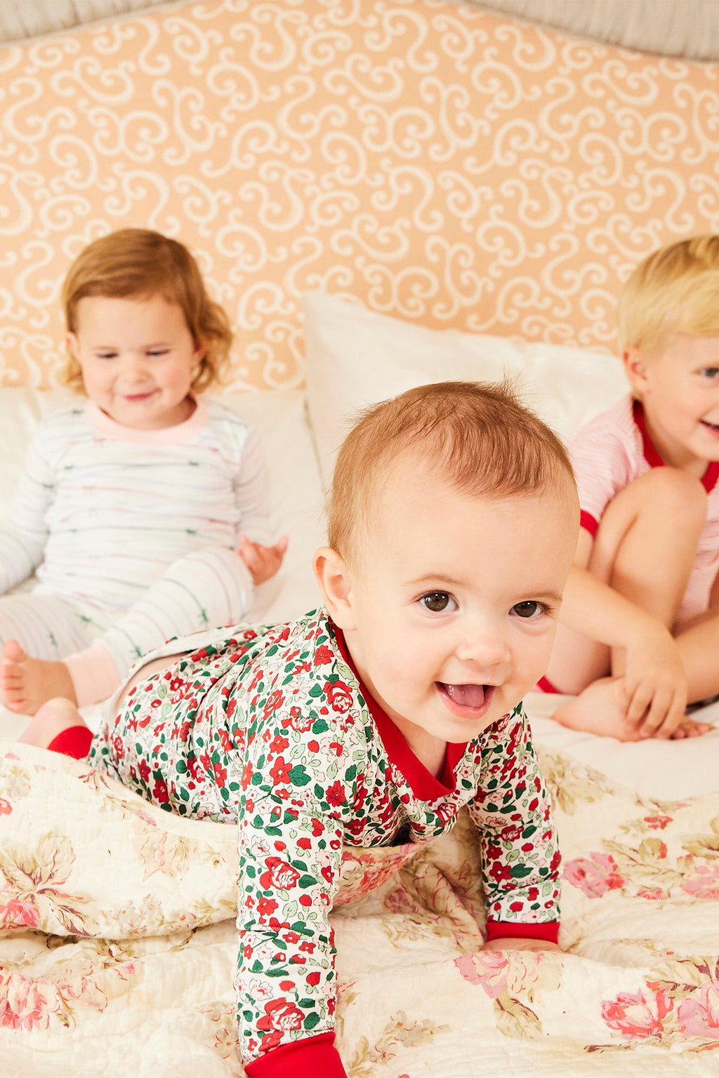 Baby Long-Long Set in Classic Red Elizabeth Floral - Main Image 1