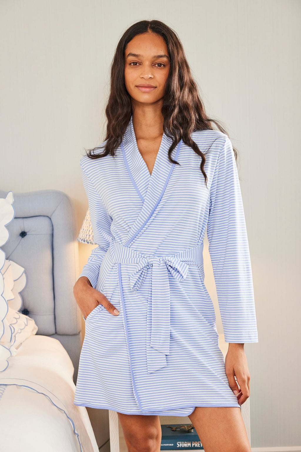 Pima Short Robe in Hydrangea - Main Image 1