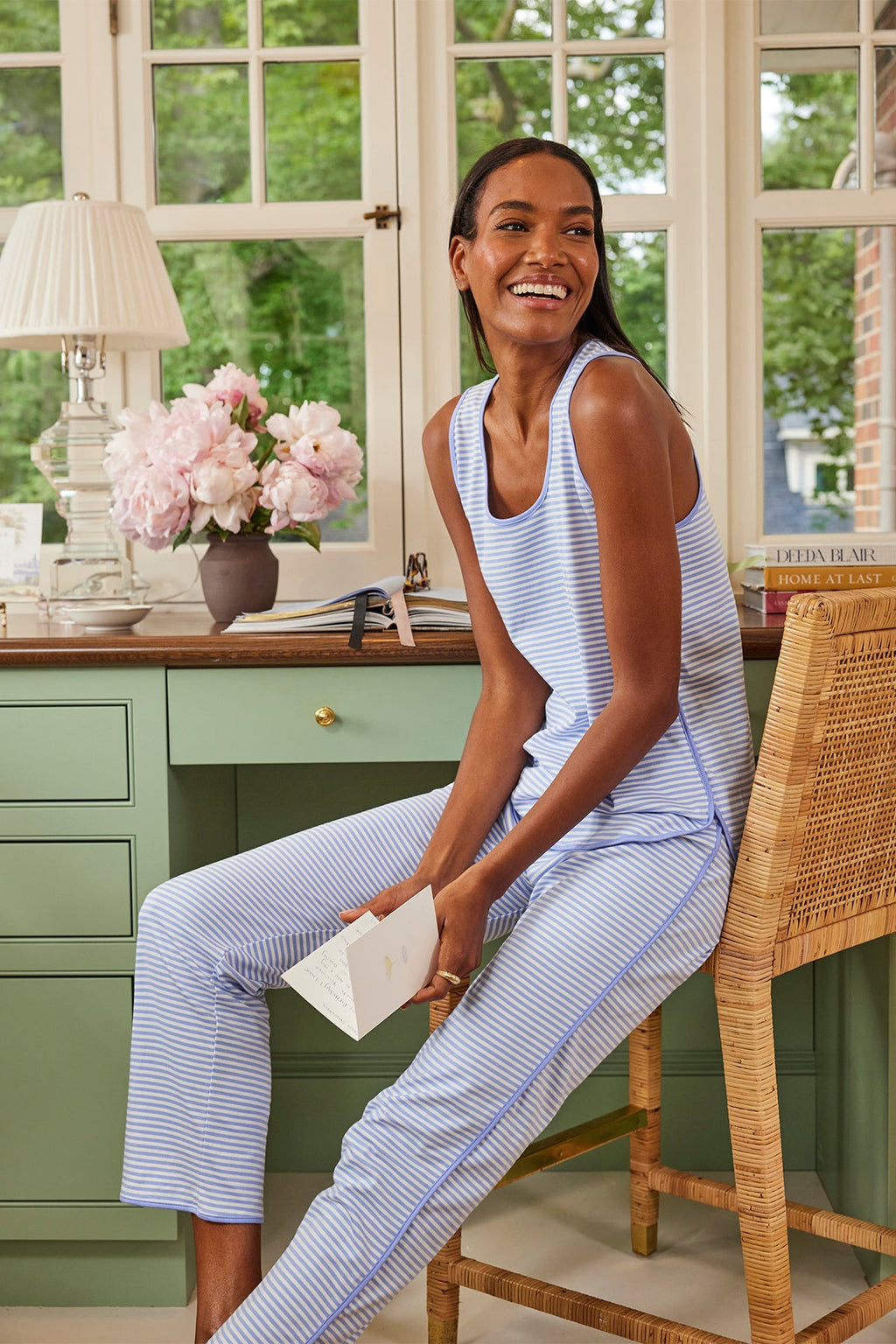 Pima Tank-Long Set in Hydrangea - Main Image 1