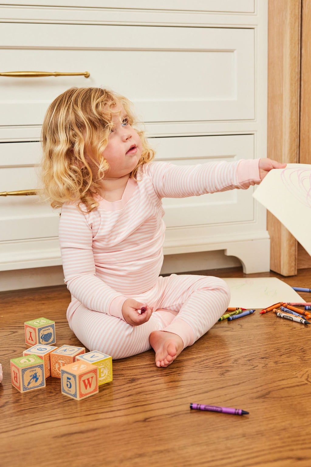 Kids Long-Long Set in English Rose Stripe - Main Image 2