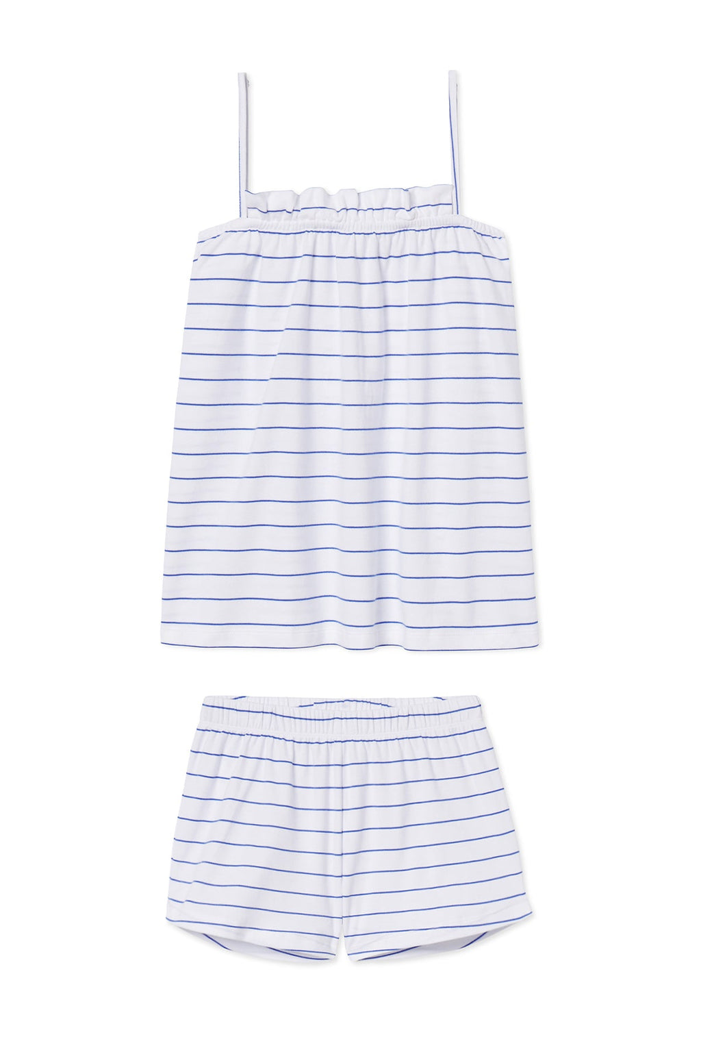 Pima Ruffle Shorts Set in Cobalt - Featured Image 4