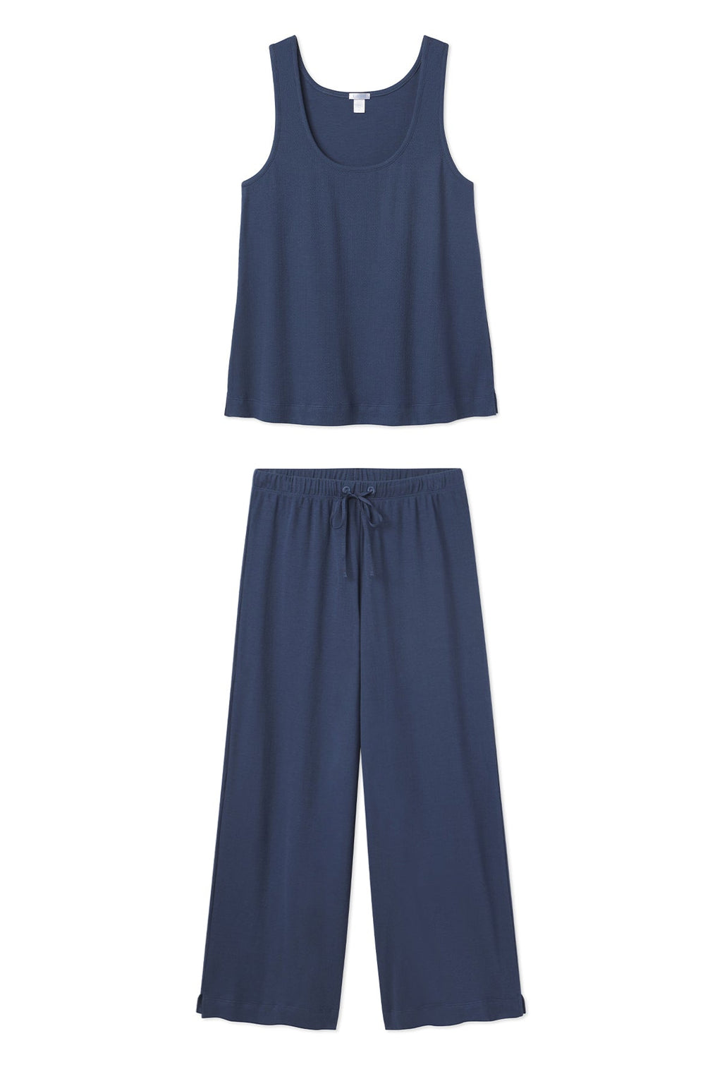 Pointelle Pajama Pants Set in Navy - Featured Image 4