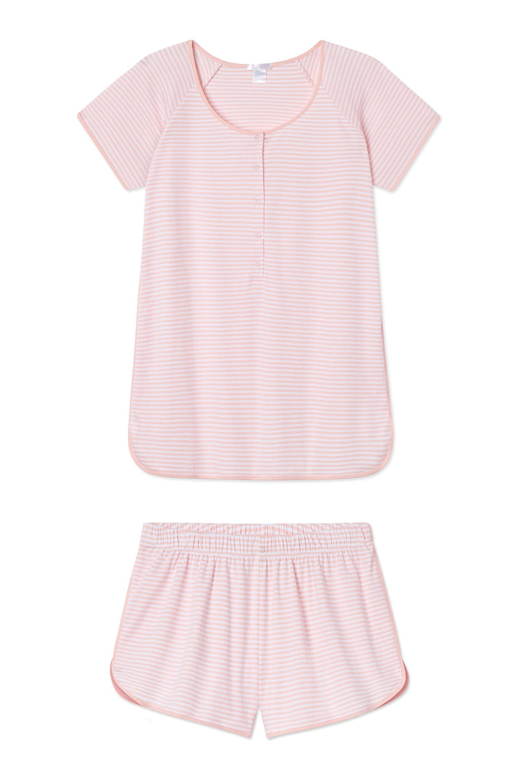 Pima Maternity Shorts Set in English Rose Stripe - Featured Image 4